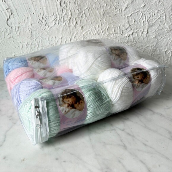 Mary Maxim Rainbow Ripple Baby Blanket Kit-Baby's Best Yarn+Pattern 32.5 x 34.5 - Picture 4 of 4